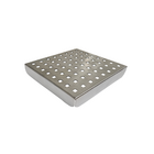Ralo 15x15 Tampa Inox Perfurada sem Aba com Saída Horizontal