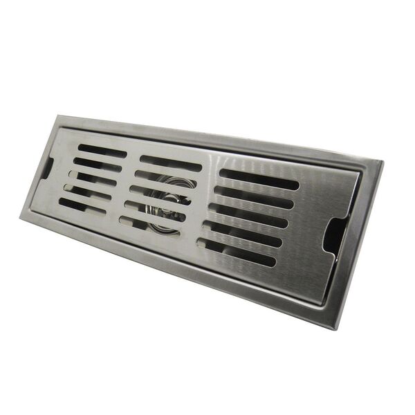 Ralo Anti Odor Tampa Linear Grelha Metal Escovado 30x10 Casa