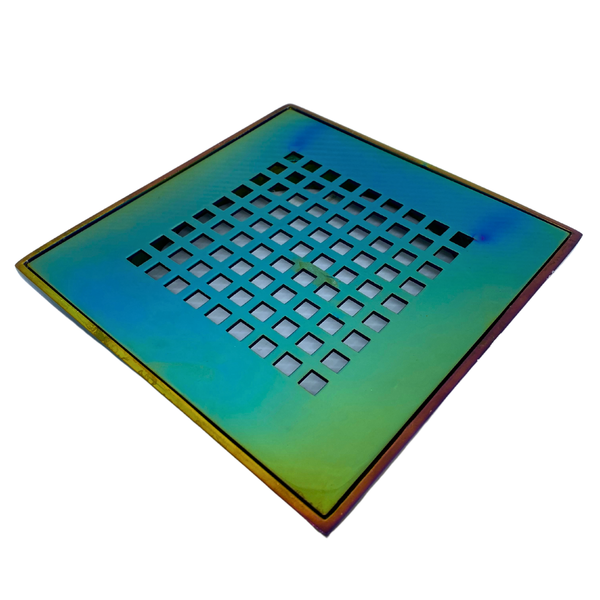 Ralo Arco-íris Quadriculado Com Porta Grelha 15x15cm Fineza