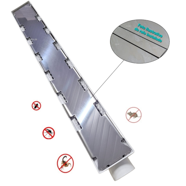 Ralo Banheiro Linear Oculto 6x50 Invisível(piso) Com Tela