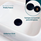 Ralo Click 10x10 Cm E Válvula Click 1 1/4 Aço Inox Preto Fosc