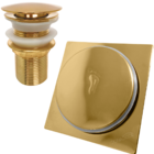 Ralo Click 10x10 Dourado Inox E Valvula Dourada Ralo De Pia 1