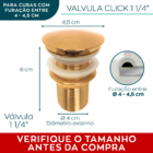 Ralo Click 15x15 Dourado Inox E Valvula Dourada Ralo De Pia 1