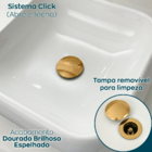 Ralo Click 15x15 Dourado Inox E Valvula Dourada Ralo De Pia 1