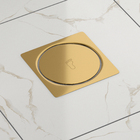 Ralo Click Banheiro Quadrado 10x10 Dourado Gold