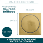 Ralo Click Dourado 10x10 Ralo Inteligente Quadrado 10cm Aço I