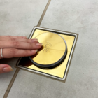 Ralo Click Dourado 10x10 Ralo Inteligente Quadrado 10cm Aço I