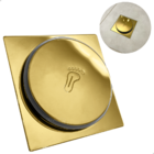 Ralo Click Dourado 10x10 Ralo Inteligente Quadrado 10cm Aço I