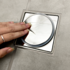 Ralo Click E Porta Grelha 10x10 Inox Kit Banheiro Caixilho Qu