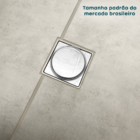 Ralo Click E Porta Grelha 10x10 Inox Kit Banheiro Caixilho Qu