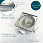 Ralo Click E Porta Grelha 10x10 Inox Kit Banheiro Caixilho Qu