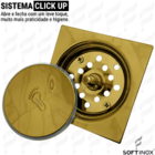 Ralo Click Inteligente de Banheiro 10x10 Cm Anti-inseto e Ant