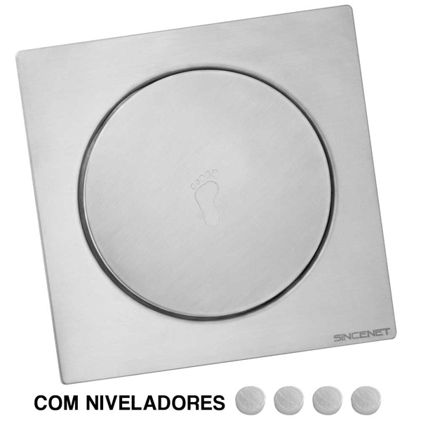 Ralo Click Inteligente De Banheiro 15x15 Cm (Inox Fosco)