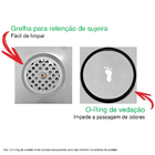 Ralo Click Inteligente Lorben Para Banheiro 15cm Aço Inox