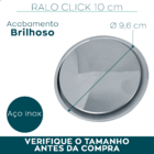 Ralo Click Inteligente Redondo 10cm Aço Inox Ralo Chão Banhei