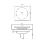 Ralo Click Mágico Inteligente Quadrado 15X15 Preto Fosco Banh