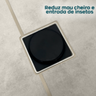 Ralo Click Preto 10x10 Ralo Inteligente Quadrado 10cm Aço Ino