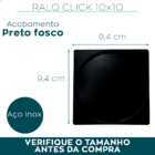Ralo Click Preto 10x10 Ralo Inteligente Quadrado 10cm Aço Ino