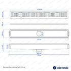 Ralo Com Grelha Vazada Linear Abs Banho Cozinha 7x52cm Preto