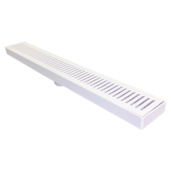 Ralo Com Grelha Vazada Linear Banho Cozinha 7x52cm Branco