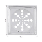 Ralo Simples de Banheiro 15x15cm Aço Inox Cromado Quadrado Equation