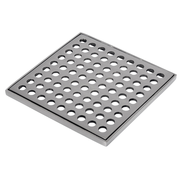 Ralo Simples de Banheiro 15x15cm Latão Grafite Escovado Quadrado Fani