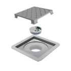 Ralo Oculto de Banheiro 15x15cm Prata Quadrado Linear