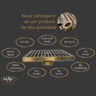 Ralo de chão Vintage Retrô Quadrado Linhas Bronze Antigo 15x1