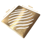 Ralo Dourado Ondas Inox 15x15 - By Fineza