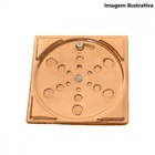 Ralo Em Cobre Quadrado Banheiro Drenagem Chuveiro 15x15cm