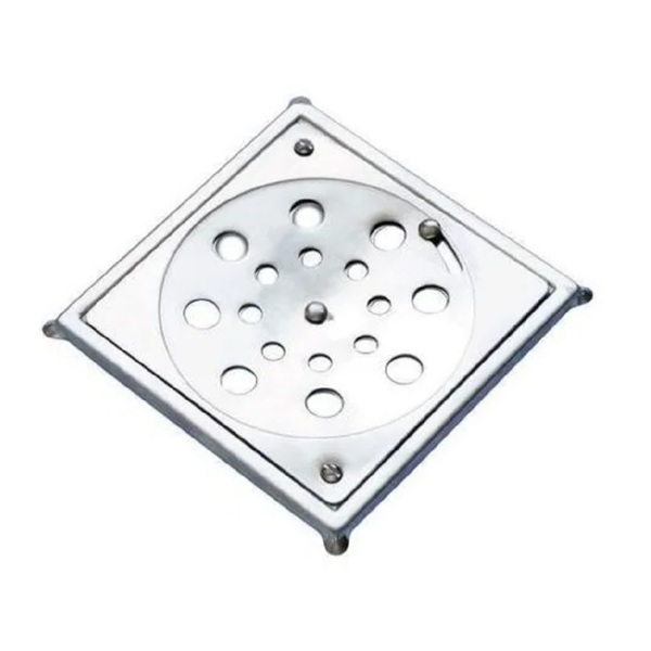 Ralo Grelha 10x10 Aço Inox Prata Abre E Fecha P/ Banheiro