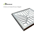 Ralo Grelha 20x20cm Côncavo Em Alumínio Com Aro De Fixação