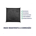 Ralo Grelha Black Preto 10x10 Quadrado Com Caixilho Fecho Sis