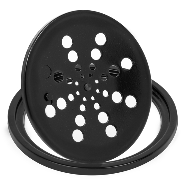 Ralo Grelha Black Preto 10x10 Redondo Com Caixilho Fecho Sist