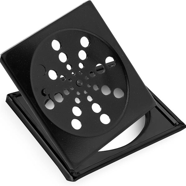 Ralo Grelha Black Preto 15x15 Quadrado Com Caixilho Fecho Sis
