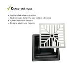 Ralo Grelha Côncava 19x19cm Em Alumínio Com Caixa Coletora Sa