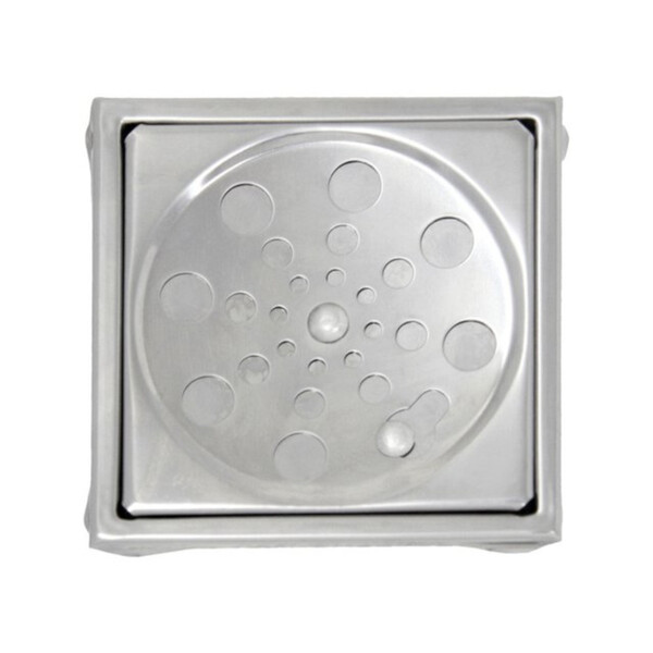 Ralo Grelha Inox Para Banheiro Quadrada 10x10cm Fecho