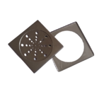 Ralo Grelha Inox Quadrada 250 Mm - 1 5 Mm Com Aro Inox