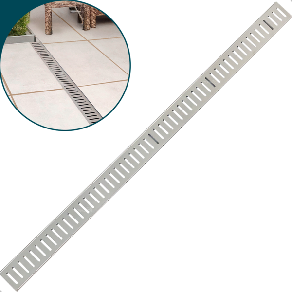 Ralo Grelha Linear 1,2m Inox 304 Ralo Para Area Externa Pisci