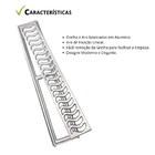 Ralo Grelha Linear 15x150cm ELITE Reforçado Em Alumínio Com A