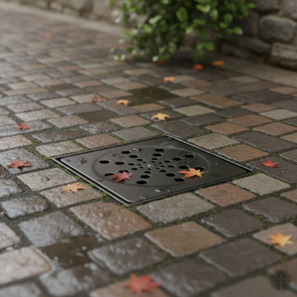 Ralo Grelha Quadrada BLACK com Caixilho 15x15cm Aço Inox Abre