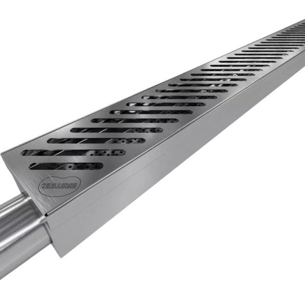 Ralo Inox Com Coletor - Frontal Dimensões:1000x90x60