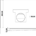 Ralo Inox Com Coletor - Frontal Dimensões:800x90x60
