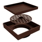 Ralo Invisível Café Com Tela 17 X 17cm