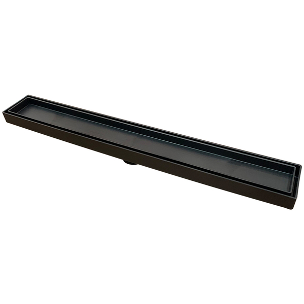 Ralo Invisivel Linear Oculto Banho Cozinha 5x50cm Preto