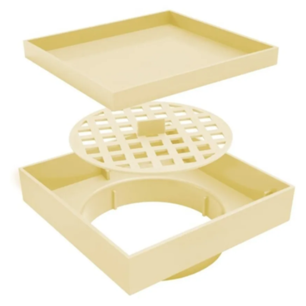 Ralo Invisível Palha Com Tela 17 X 17cm (bege)