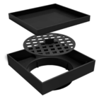 Ralo Invisível Preto Com Tela 17 X 17cm