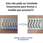 Ralo Linear 15x50cm Elite Em Alumínio Reforçado Com Aro De Fi