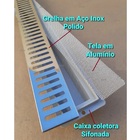 Ralo Linear 5x70cm Sifonado Anti Insetos Com Grelha Aberta Em