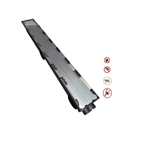 Ralo Linear 6x50cm Invisível Sifonado Anti Insetos Com Base E
